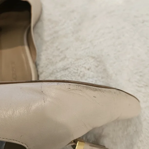 Beige Tassel Leather Mules Size 9 Tan Neutral Business Casual Minimalist Work - Picture 8 of 14